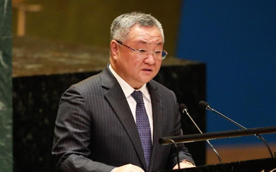 中国常驻联合国代表傅聪就联阿援助团授权延期发表发言